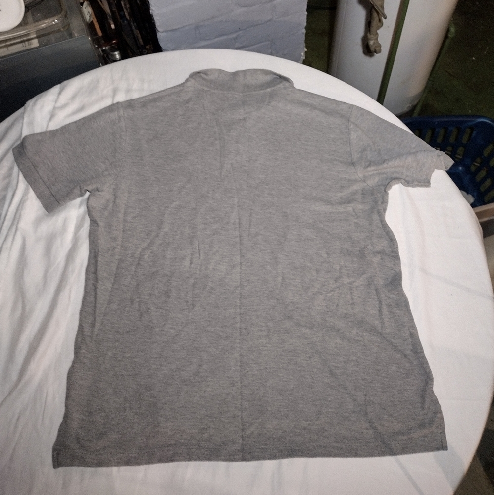 Chaps Heather Gray Cotton Pullover Short Sleeve Polo Shirt - Picture 8 of 10